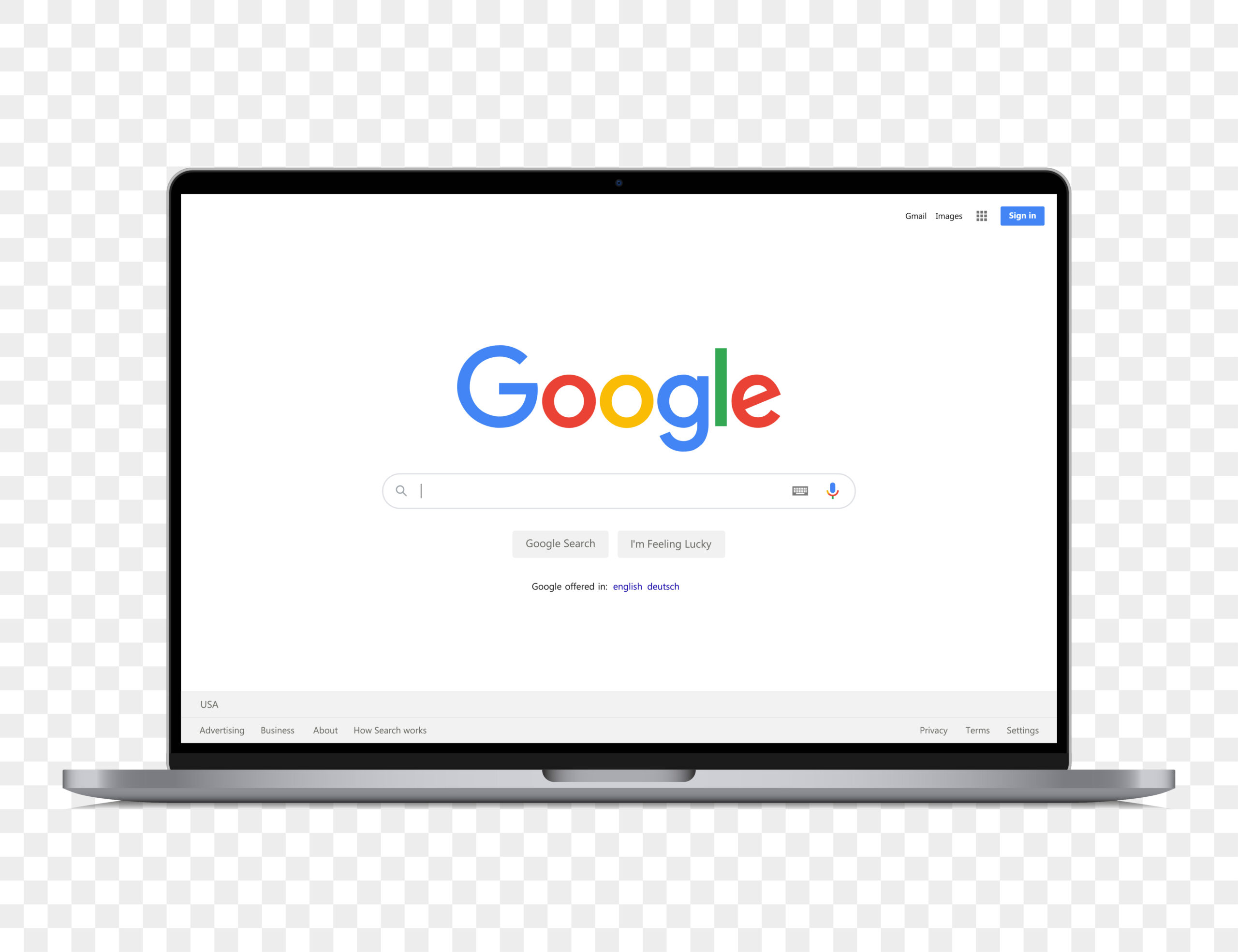 Macbook Pro avec Google en moteur de recherche